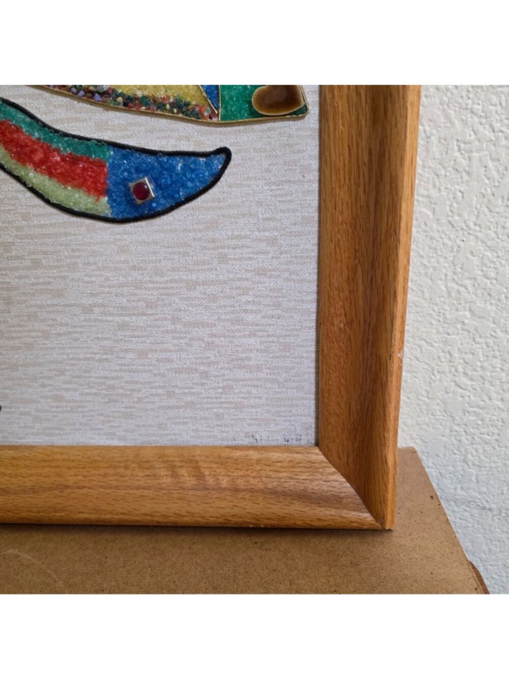 MCM Pebble Gravel & Tile Wall Art Rooster Heart and Square Shaped Tile Large - Picture 11 of 13